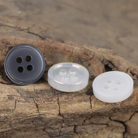 11.5mm Round 4-Hole Resin Buttons for White Shirts Sweaters Knitwear 100PCS