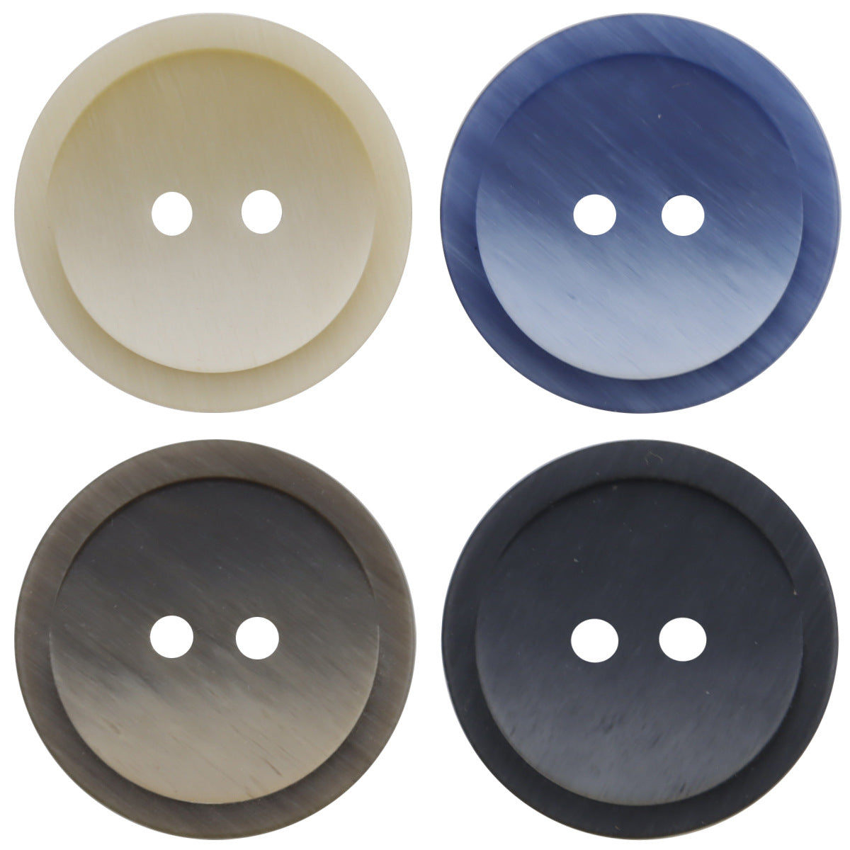 Round Gradient Brown Two Hole Resin Coat Buttons 30pcs