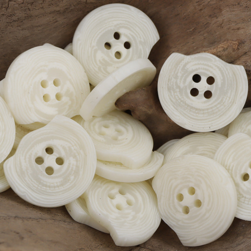 Resin Buttons with Missing Corners and Letters Faith & Hope 30pcs Beige