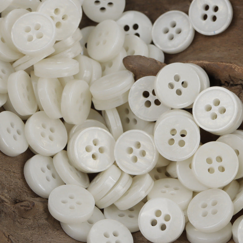 11.5mm Gold-Plated Resin Buttons 4-Hole Fasteners 100 Pack