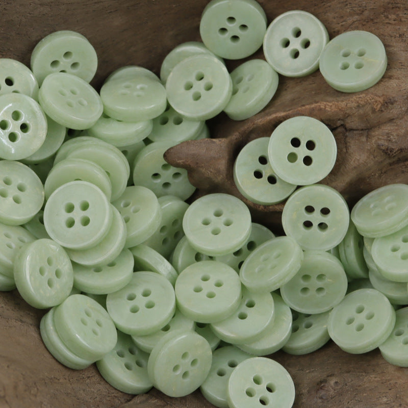 11.5mm Gold-Plated Resin Buttons 4-Hole Fasteners 100 Pack