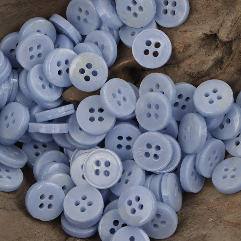 11.5mm Gold-Plated Resin Buttons 4-Hole Fasteners 100 Pack