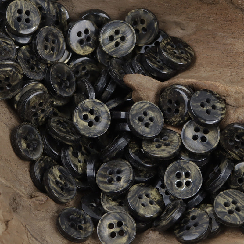 11.5mm Gold-Plated Resin Buttons 4-Hole Fasteners 100 Pack