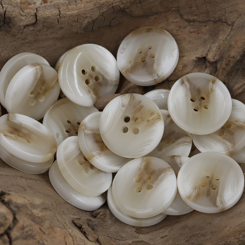 Round 4 Hole Light Khaki Resin Buttons,30pcs Light Khaki