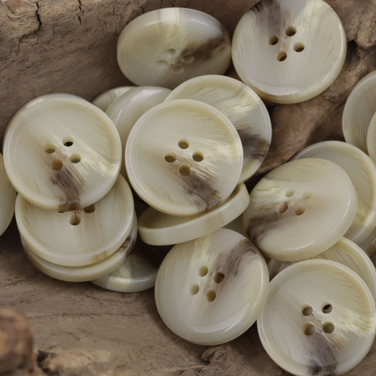 Round 4 Hole Light Khaki Resin Buttons,30pcs Deep Khaki