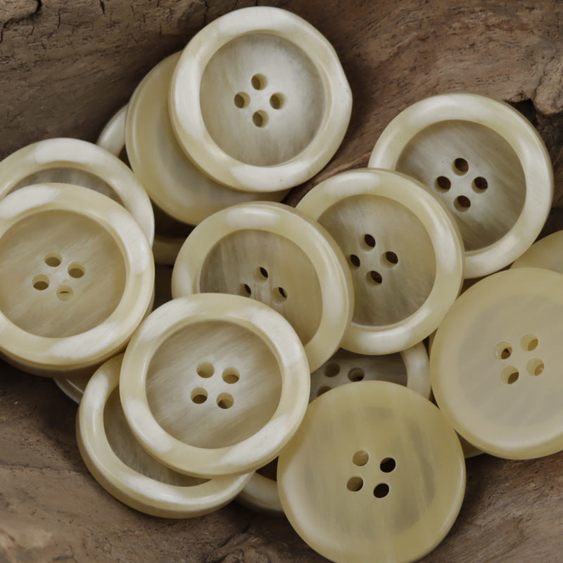 Irregular Lace Wood Grain Resin Buttons for Windbreakers Coats 30pcs Khaki
