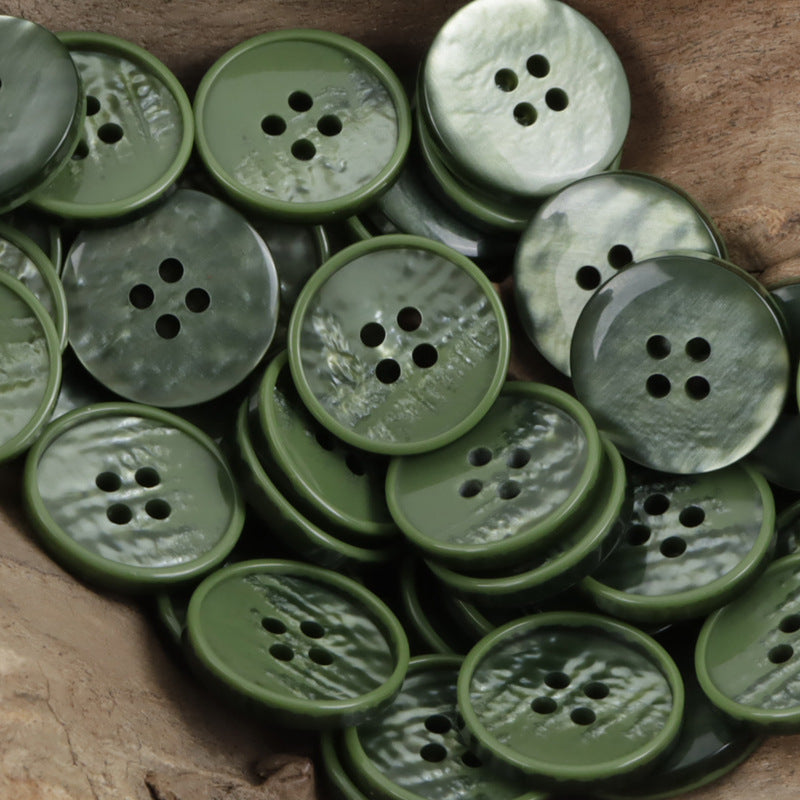 Gradient 4-Hole Resin Sewing Buttons for Gray Shirts Polo Dresses 30pcs Green