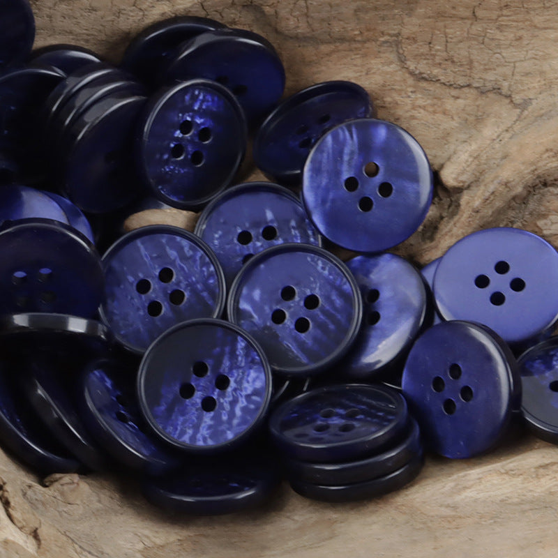 Gradient 4-Hole Resin Sewing Buttons for Gray Shirts Polo Dresses 30pcs Blue