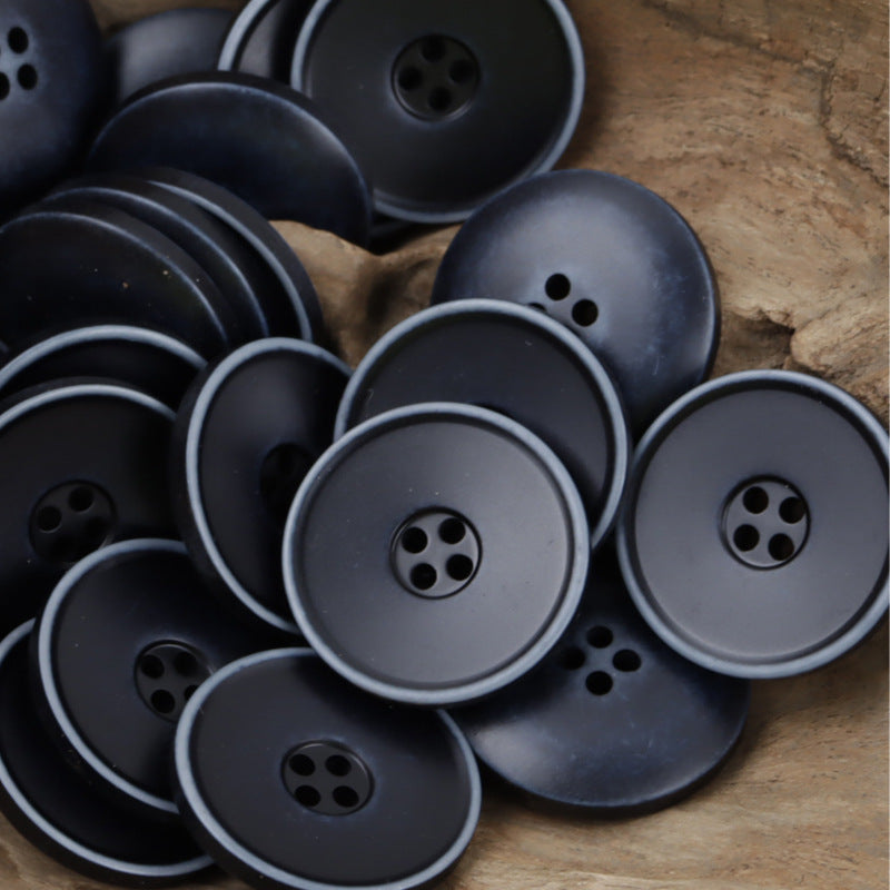Round 4 Hole Distressed Washed Gradient Resin Buttons,20pcs Blue