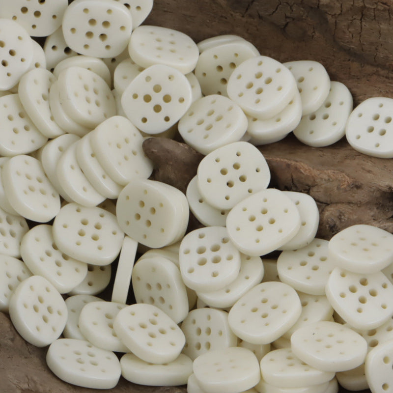 12.5mm Multi-Hole Resin Buttons for Beach Shirts,Dresses 50pcs White