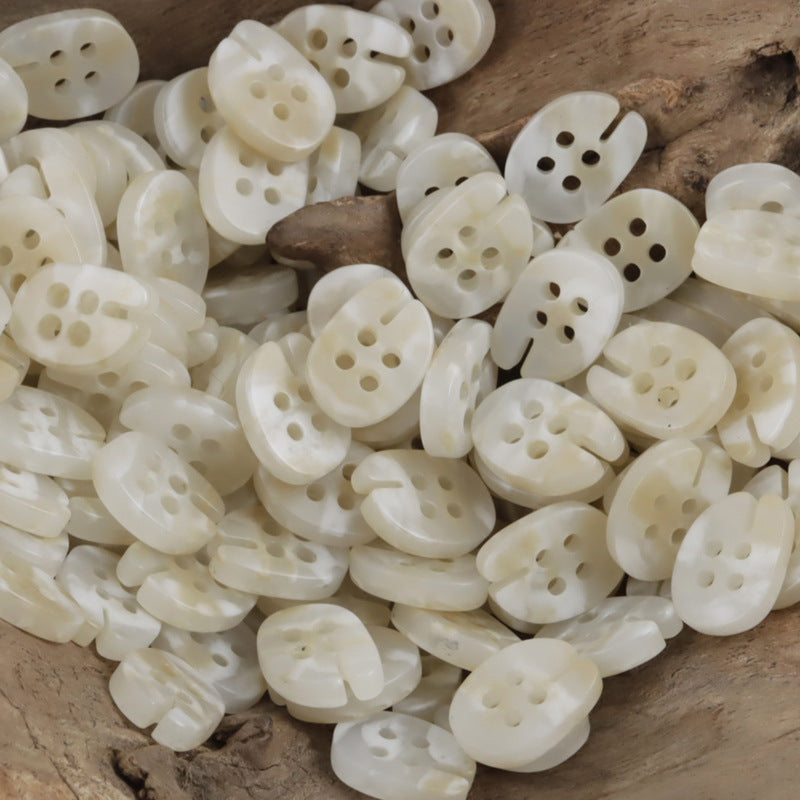 Creative Fish Mouth-Shaped Resin Buttons 50pcs White