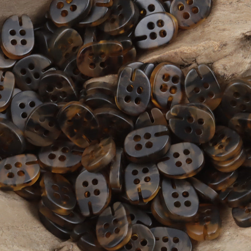 Creative Fish Mouth-Shaped Resin Buttons 50pcs Coffee