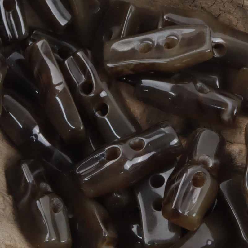 Bamboo Knot Imitating,Two Hole Resin Buttons,10pcs Coffee