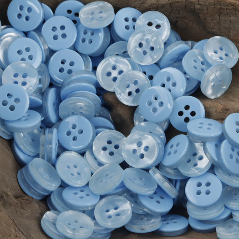 Round 11.5mm Candy-Colored Imitation Shell Resin Buttons 70pcs