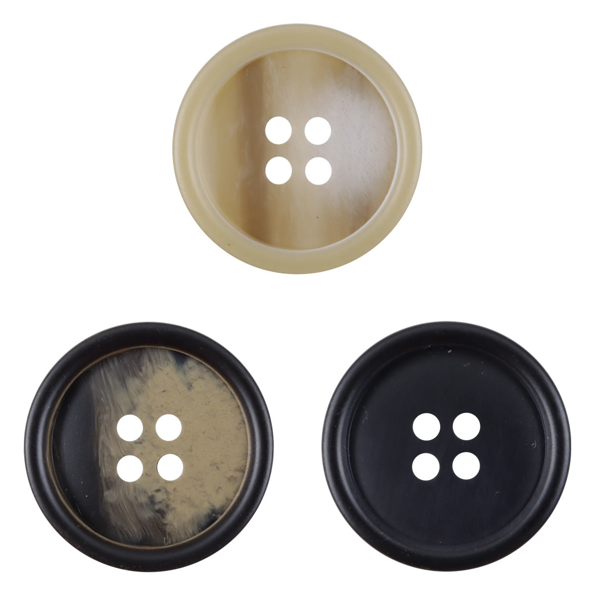 Gradient Light Khaki Round Resin Buttons for Coat Cufflinks 30pcs