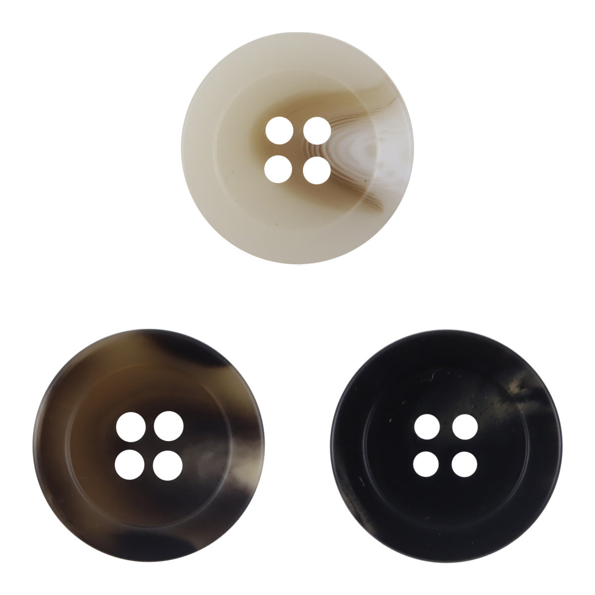 Round Four-Hole Imitation Horn Grain Resin Buttons,20pcs