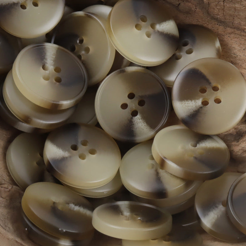 Round 4-Hole Resin Buttons for Spring and Summer Casual Pants 30pcs Khaki