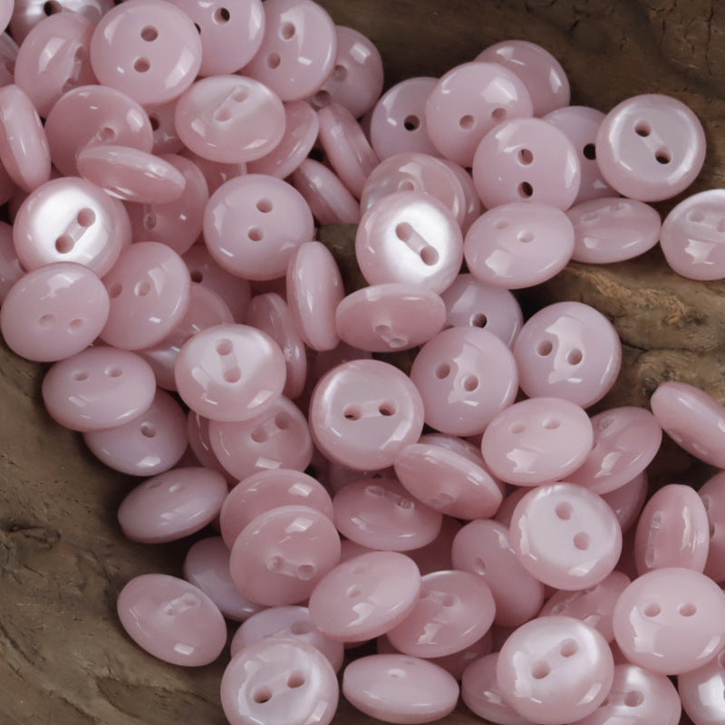 11.5mm Multicolor Resin Buttons for Kids' Fashion Crafts,50pcs Light Pink