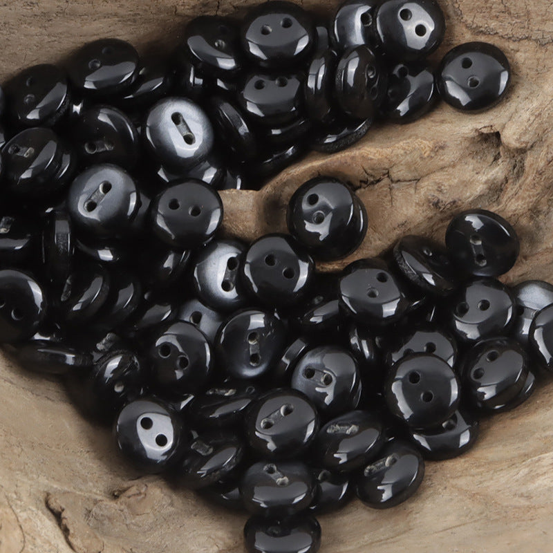 11.5mm Multicolor Resin Buttons for Kids' Fashion Crafts,50pcs Black