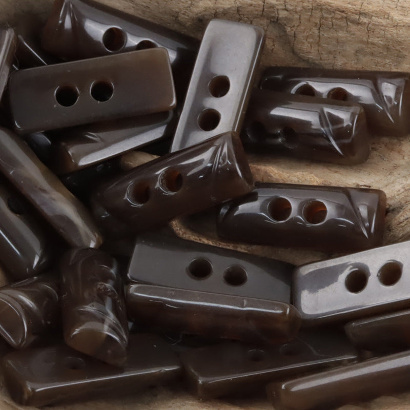 Semi Cylindrical 2 Hole Toggle Resin Buttons,10pcs Coffee
