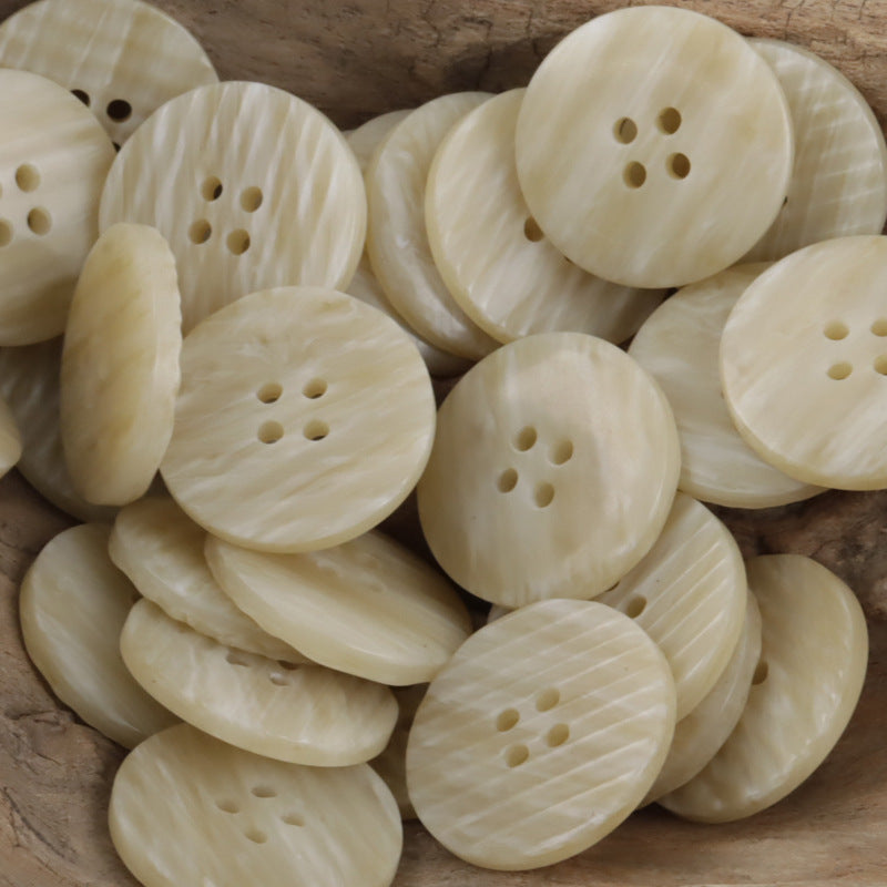 Flat Beveled Irregular Imitation Wood Grain Resin Buttons,20pcs Beige