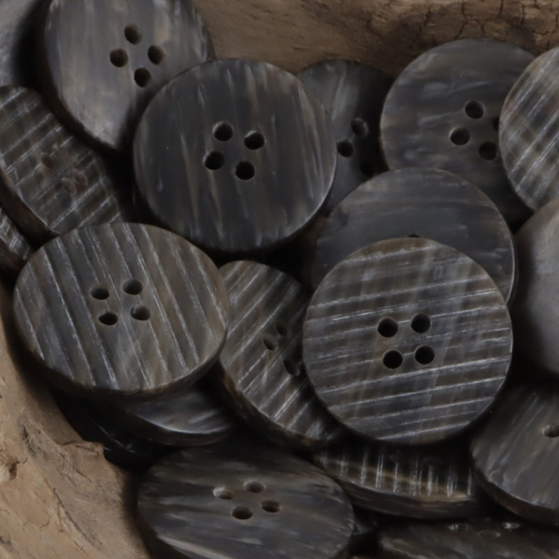 Flat Beveled Irregular Imitation Wood Grain Resin Buttons,20pcs Coffee