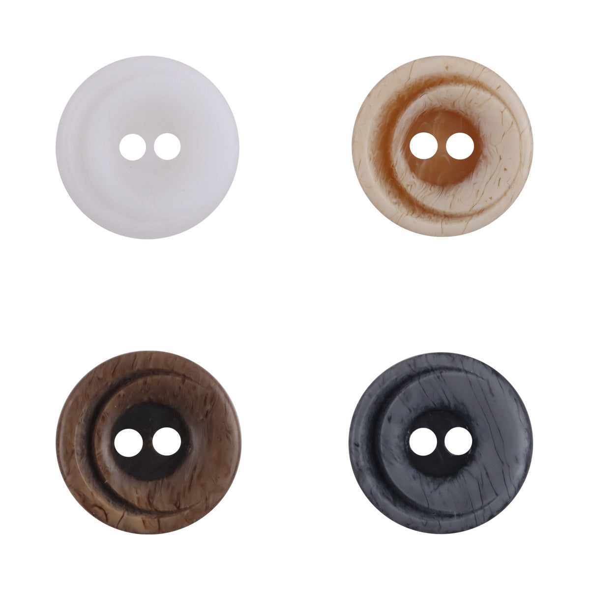 11.5mm Gradient Crescent 2-Hole Resin Buttons 50pcs