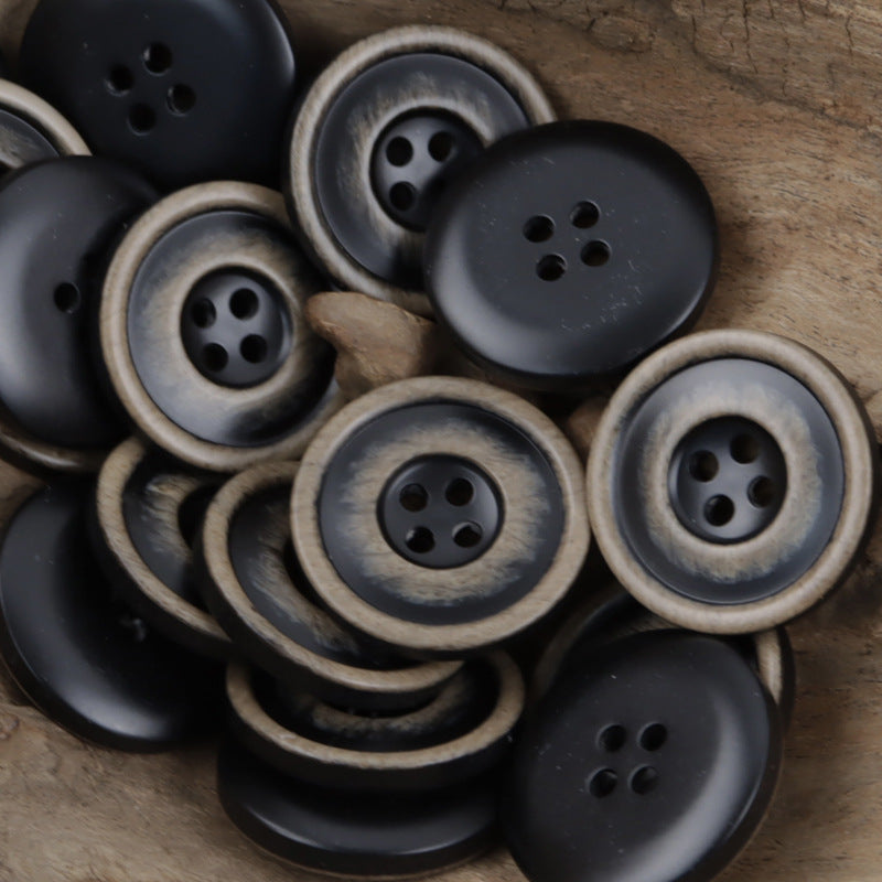 Frosted White Blue Decorative Resin Buttons for DIY Knitted Hats Dolls -20pcs Coffee