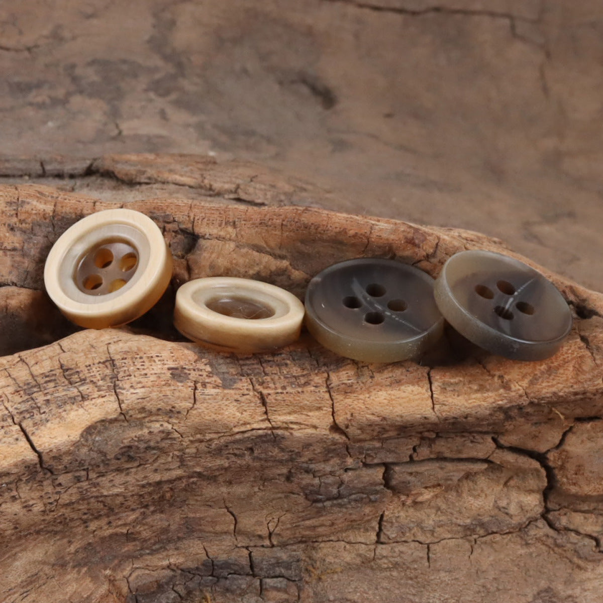 11.5mm Round Two-Tone Amber Resin Buttons for Shirts 50pcs