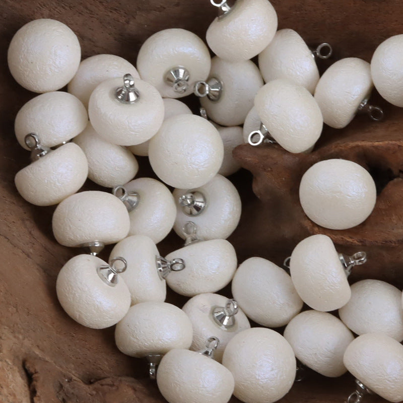 12mm Pink Round Resin Buttons for DIY Jewelry Bracelets 10pcs Milk White