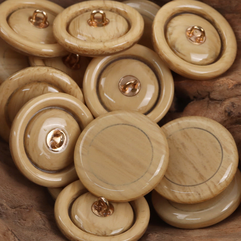 Resin Buttons with Metal Shanks for Sweater Cardigans and Coats - 20pcs Yellow