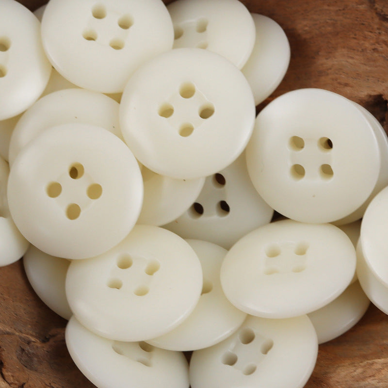 Minimalist Phoenix-Groove Black White Resin Buttons,50pcs White