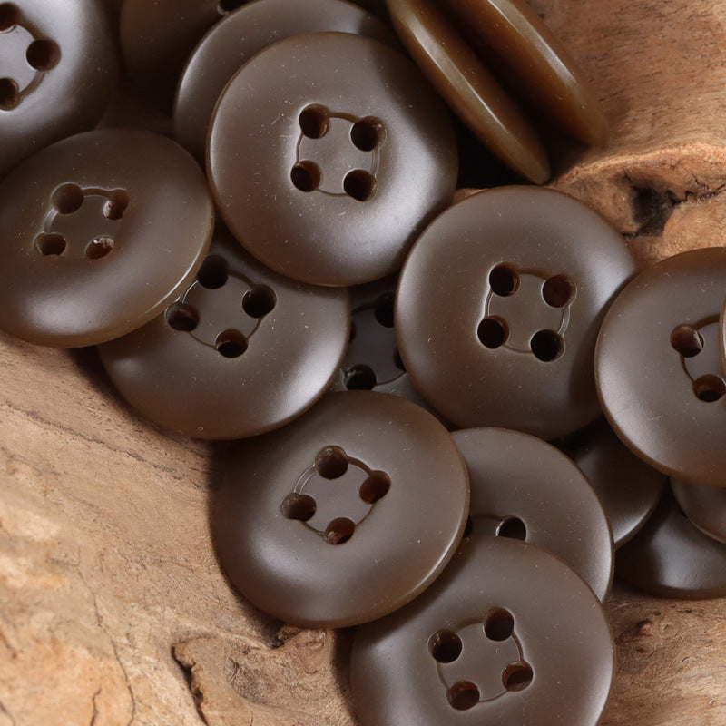Minimalist Phoenix-Groove Black White Resin Buttons,50pcs Coffee