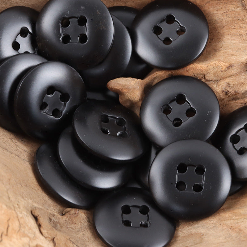 Minimalist Phoenix-Groove Black White Resin Buttons,50pcs Black