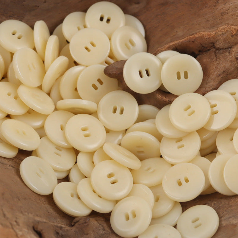 11.5mm Round Beige Burn Treated Resin Buttons,50pcs A