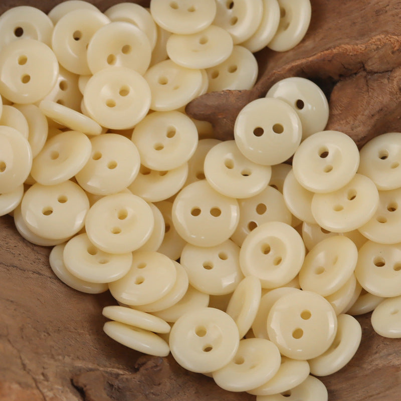 11.5mm Round Beige Burn Treated Resin Buttons,50pcs B