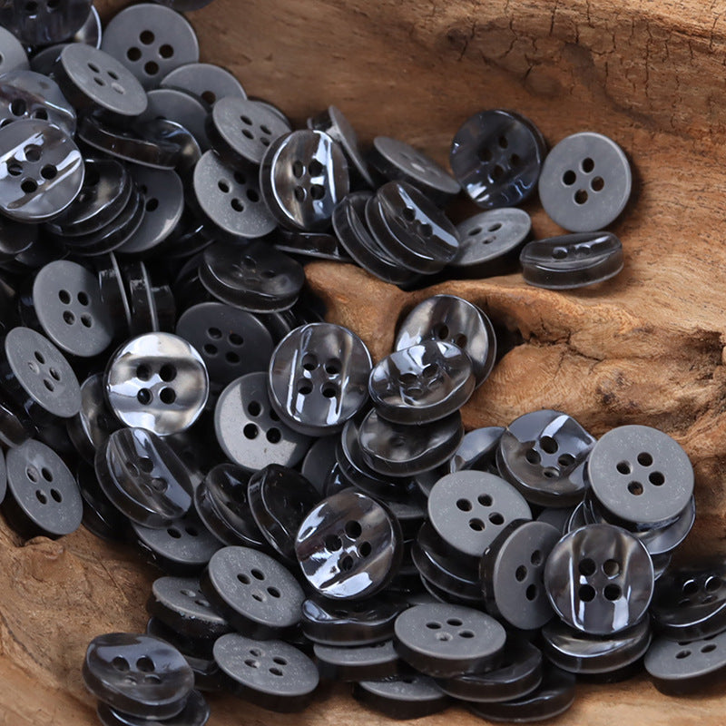 White Glitter Black Gray Curved Resin Buttons for Polo Shirts,50pcs Black