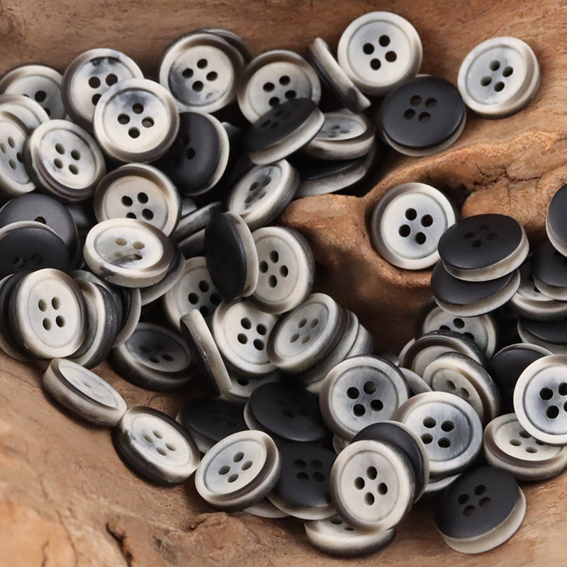 Orange-Yellow Wood Grain Resin Buttons for Children's Cardigans 50pcs Black Coffee