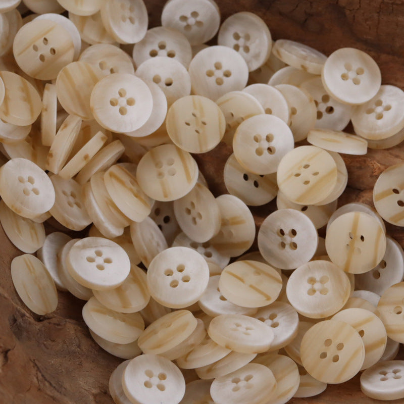 11.5MM Round 4 - Hole Black and White Resin Buttons,50pcs C