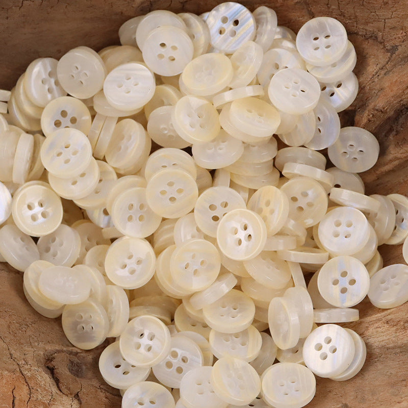 11.5mm Translucent Yellow White Resin Buttons for Children's Shirts 50pcs Yellow