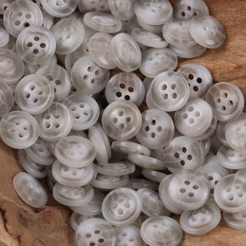 11.5MM Round Four-Hole Resin Buttons Khaki Shirt Sweater,100pcs Light Gray