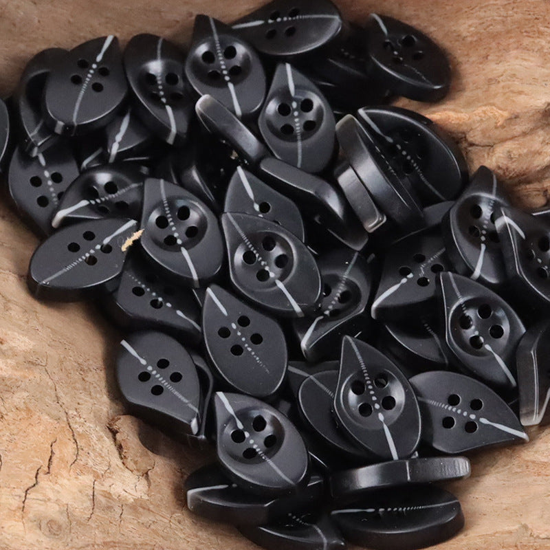 Irregular Drop-Shaped Resin Buttons,20PCS Black