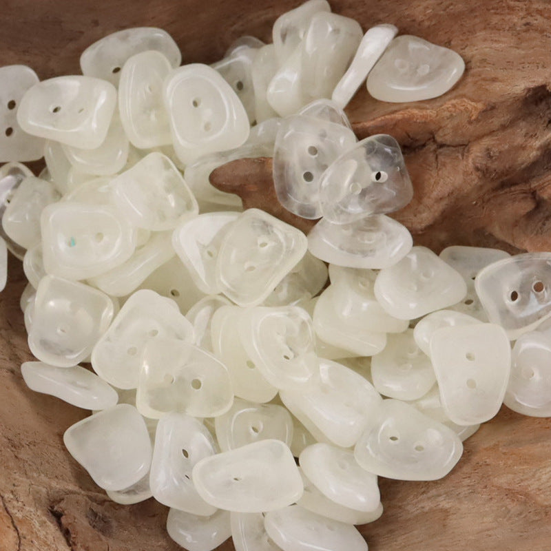 IImitation Jade 2 Hole Resin Buttons for Shirts and Sweaters,10pcs Beige