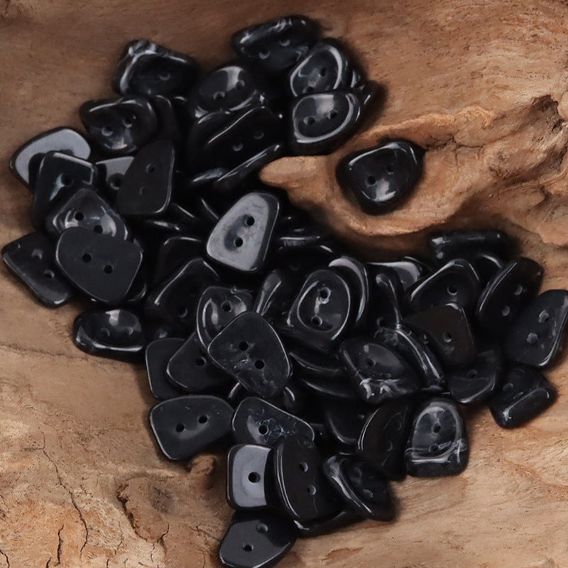 IImitation Jade 2 Hole Resin Buttons for Shirts and Sweaters,10pcs Black
