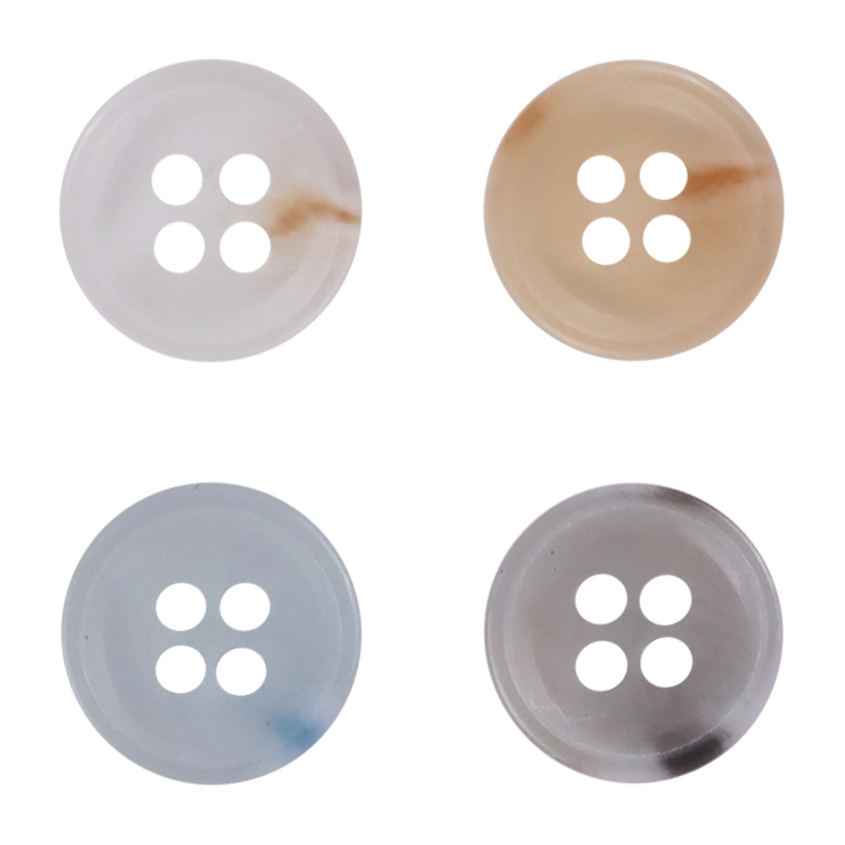 11.5mm Semi-Transparent Blue Resin Buttons for Spring-Summer Shirts,50pcs