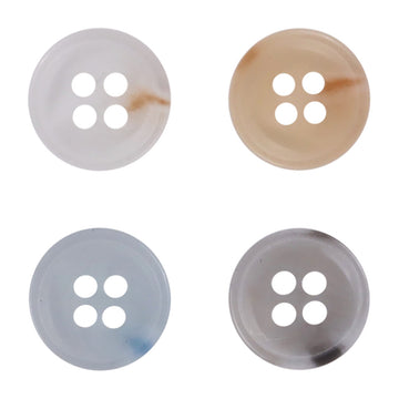 11.5mm Semi-Transparent Blue Resin Buttons for Spring-Summer Shirts,50pcs