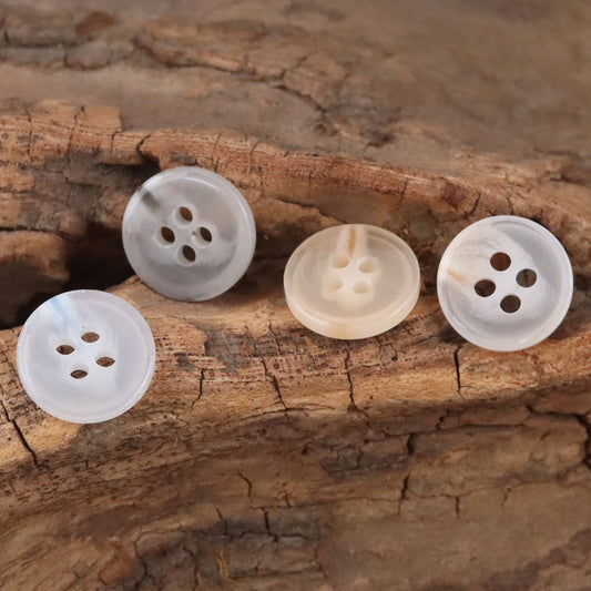11.5mm Semi-Transparent Blue Resin Buttons for Spring-Summer Shirts,50pcs