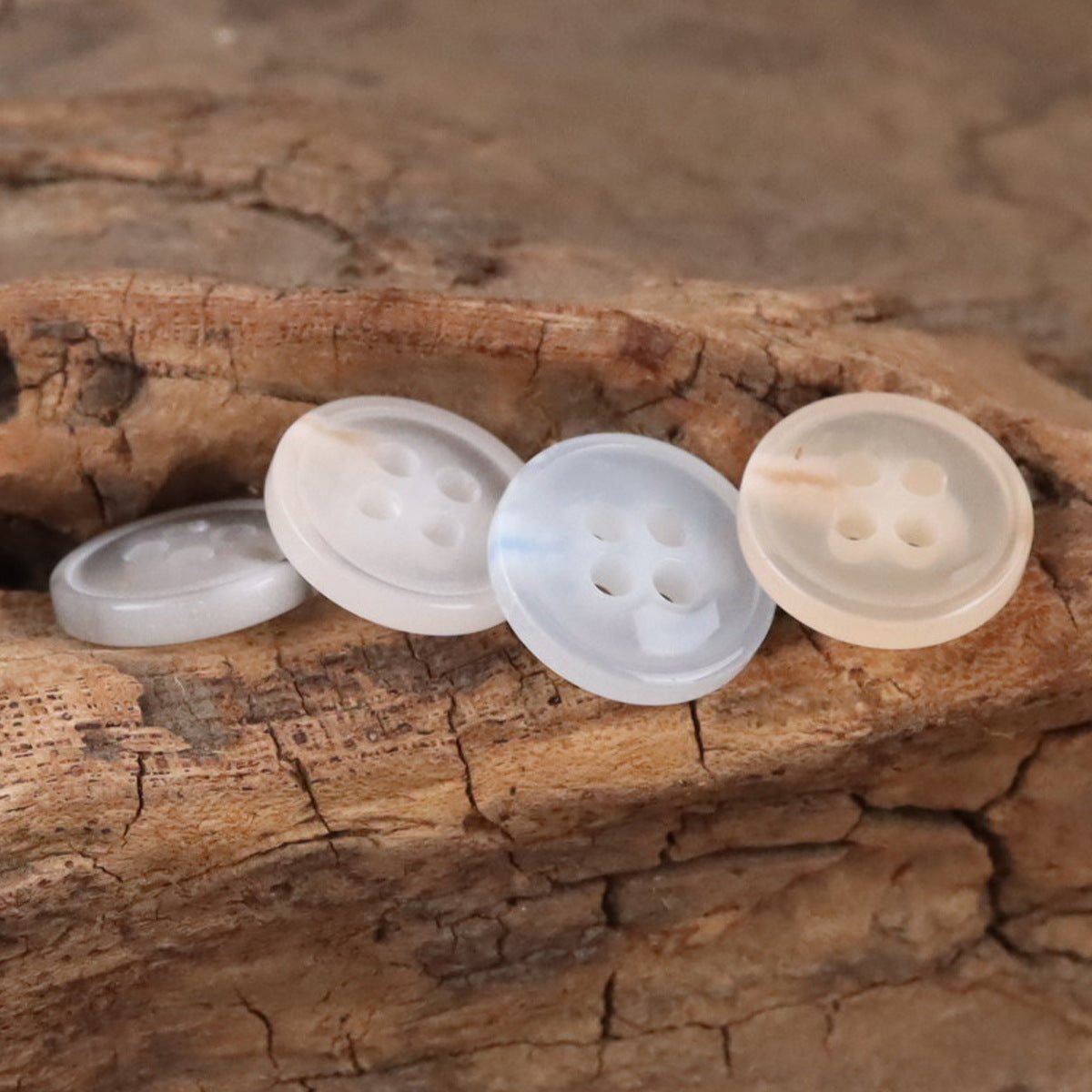 11.5mm Semi-Transparent Blue Resin Buttons for Spring-Summer Shirts,50pcs