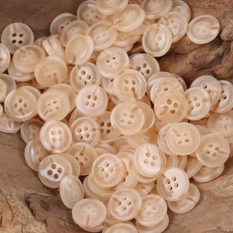 11.5mm Semi-Transparent Blue Resin Buttons for Spring-Summer Shirts,50pcs Pink Orange