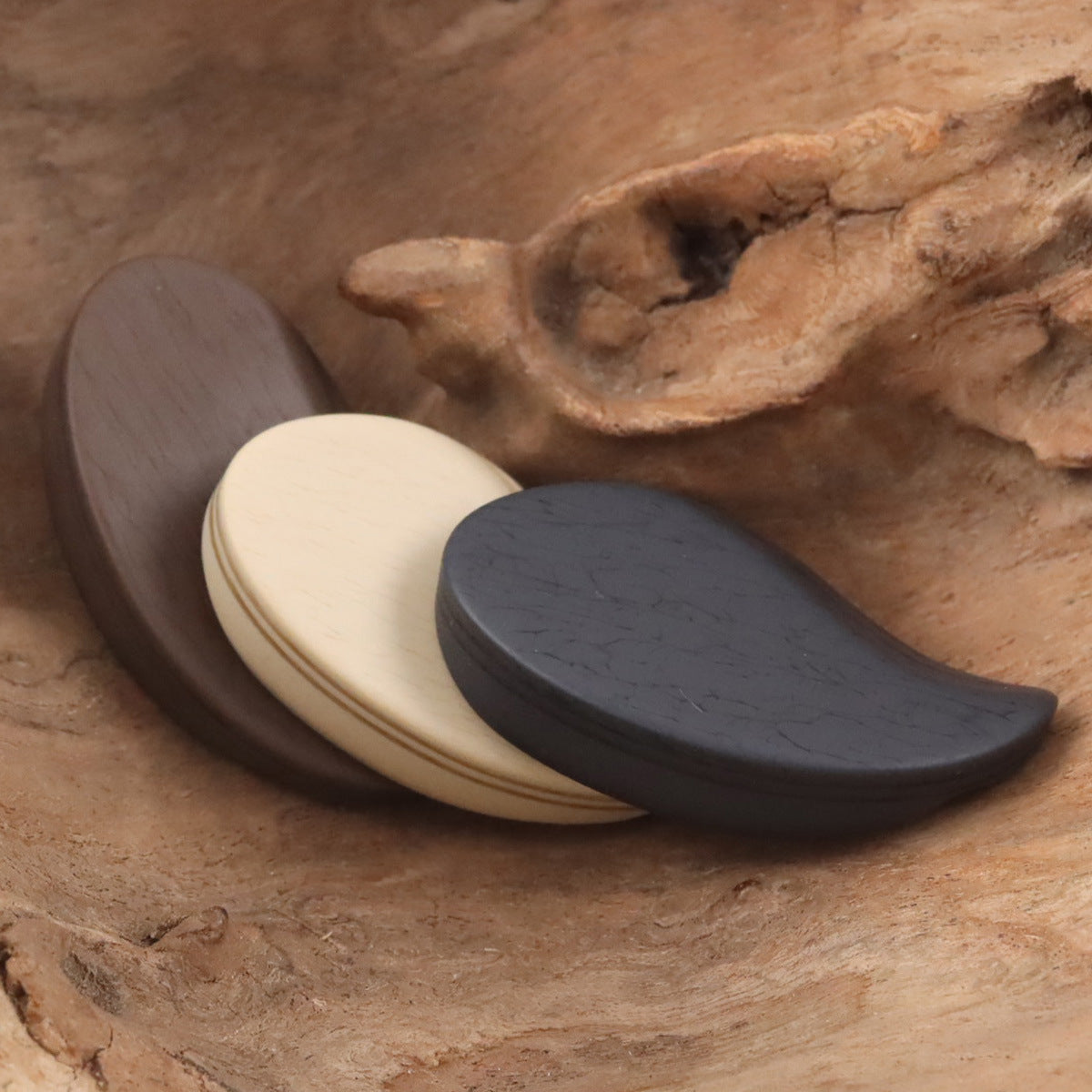 Comma-Shaped Matte Colored Resin Shank Buttons 10pcs